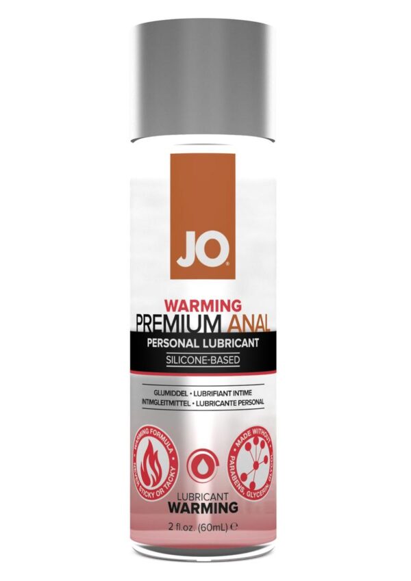 silicone-based formula designed to reduce friction during anal sex and more intense play. With its buttery smooth texture and long-lasting glide JO Premium Anal Warming is perfect for extended sessions when you want to feel every stroke and movement. The gentle warming sensation gradually builds