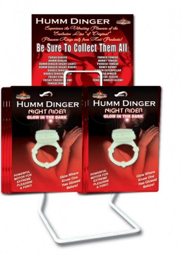 Humm Dinger Night Rider Vibrating Cockring Glow In The Dark 12 Per Display - Image 2