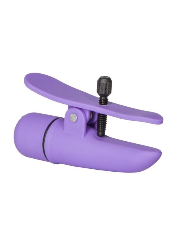 smooth and seamless Rubber-Cote vibrating nipple clamps. Fully adjustable for comfort and fit. Push button activation. Batteries included.