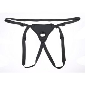Double down on pleasure and experience a fuller feeling with the Dual Pleasures Strap On. Independently offer intense sensations to your partner with dual penetration and expand pleasure with deeper penetration. A stitched 1.75andrdquo; opening keeps external genitalia comfortably snug without friction when in use while the included dual interchangeable O Rings help keep the wearer harder while in use or hold a second dildo. Keep your favorite flared base dildo secure with the included connection strap and discover new erotic moments with your partner.  Lower stitched O Ring for genital or dildo use through padding 4-way adjustable harness fits up to 60andrdquo; hips (152cm) Dual interchangeable O Rings for size customization with added center connector for stability Neoprene front padding for superior comfort