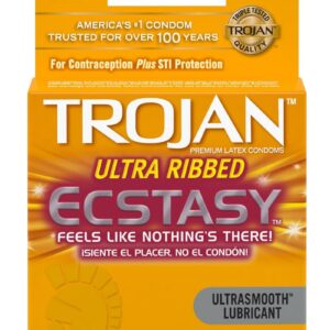 Trojan Ecstasy Condoms feature a revolutionary design that lets you feel the pleasure