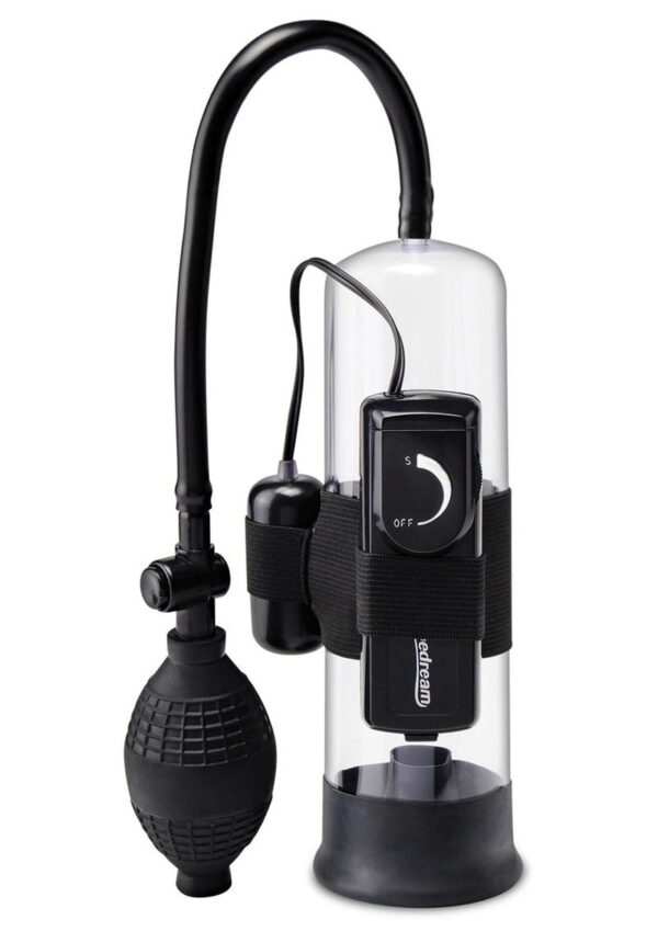 The Beginner`s Vibrating Pump will give you the size and confidence you`ve always dreamt about without any harmful side effects. With each squeeze of the medical-style pump ball