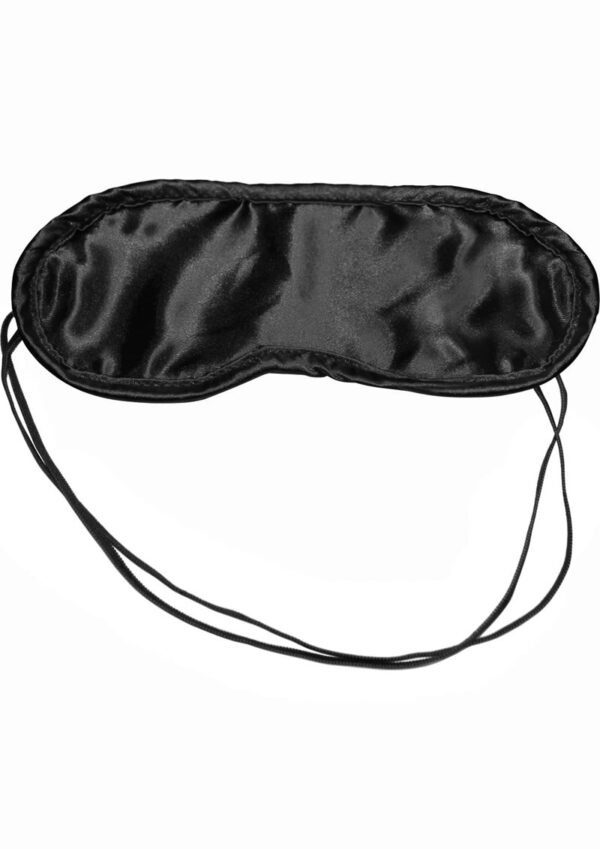 A luxurious double-layered satin blindfold with Velboa trim and thin dual-elastic strap for a comfortable fit.