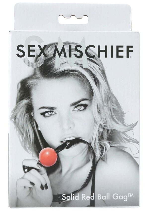 Sex and Mischief Solid Ball Gag - Red/Black - Image 2
