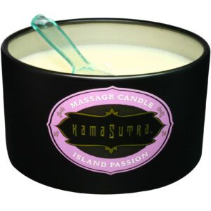 New pour-from-tin design! Kama Sutra`s massage candle melts from candle wax to massage oil in a heartbeat