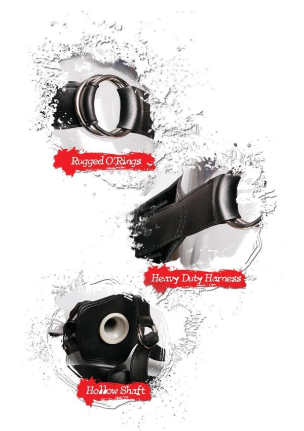 held in place by a steel o-ring and leather harness. The comfortable leather harness easily adjusts to fit most sizes