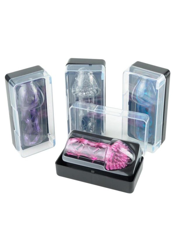 Fantasy X-Tensions Happy Top Stretchable Sleeve with Tickler Top and Penis Cage (8 Per Display) - Assorted - Image 3