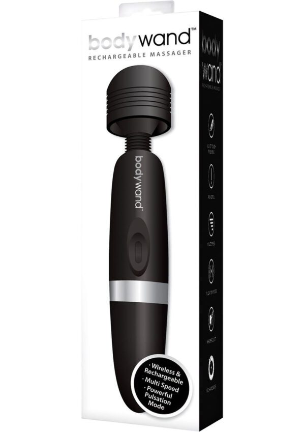 Bodywand Rechargeable Silicone Wand Massager - Black - Image 2