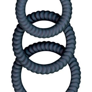 100% SiliconeExtreme clincher cockrings3 EZ fit sizesWaterproofPhthalates freeSizes: small - 1.5