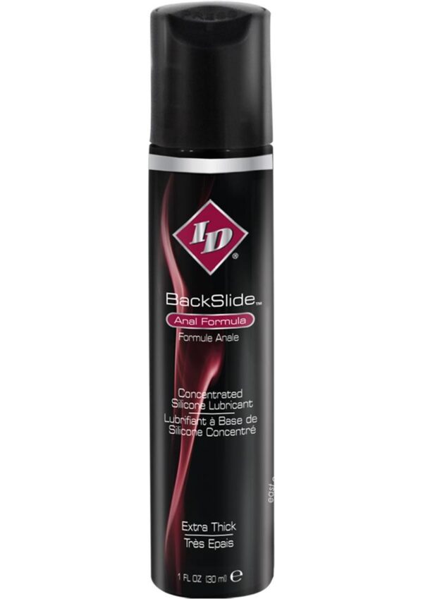 An attractive Backslide display!BackSlide is one of ID`s most creative formulas because it was made with a specific use in mind. We`ve spent two years developing BackSlide to create this uniquely blended formula to make every anal experience more comfortable and pleasurable. ID BackSlide`s special silicone-based formula includes clove extract and spilanthes extract