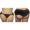 - Plush black fabric- 4-way adjustable straps fits size 12 to 30 and adjusts to 72 hips- Accommodates dildos with a flared base (Dildo not included)- Includes interchangeable rubber O-rings: 1.5 (3.8cm)