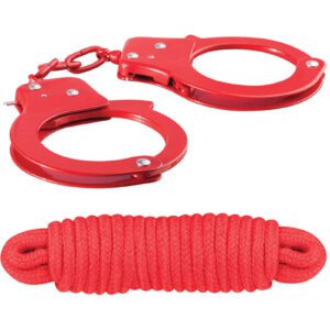 - Metal cuffs with keys - Soft Rope - Phthalates Free - Materials:Handcuffs-Iron