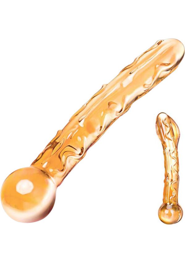 Tickle your fancy with our textured tickler! This artistically crafted glass toy features an easy grip base and raised ridges designed to massage your every curve. Fracture-resistant and hypoallergenic