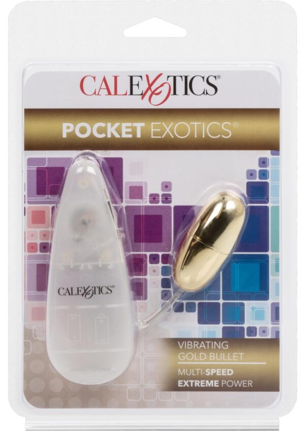 Pocket Exotics Vibrating Gold Bullet with Wired Remote Control - Gold - Image 2