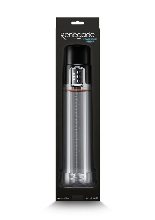 Renegade Powerhouse Rechargeable Penis Pump - Clear/Black - Image 4