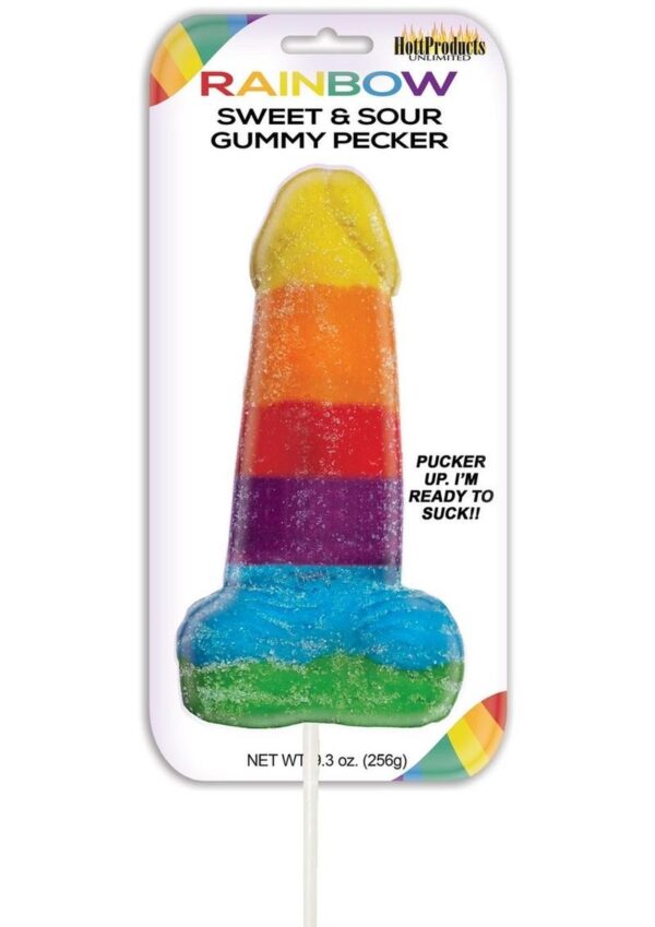 Rainbow Sweet and Sour Jumbo Gummy Pecker - Image 2