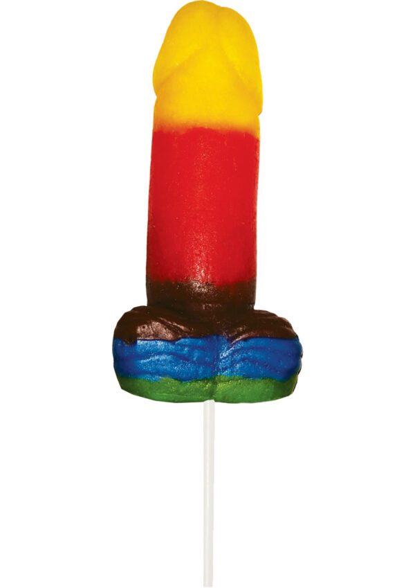 Pucker up and lick and suck with the JUMBO Sweet and Sour Pecker Power Edible Gummy Cock Pop! Succulent Super sweet and sour taste will have your lips puckered up and ready to suck! ...and will drive anybody within Eye Shot wild with erotic excitement!Features:  Jumbo Gummy Rainbow Sweet and Sour Flavors Great Taste