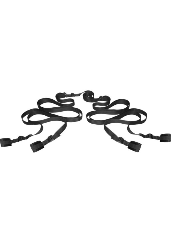 The Frisky Restraint System is portable and easily restrains with H shaped straps which fit underneath any size bed and reach around to securely cuff ankles and wrists