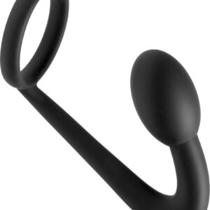 This silicone cock ring and prostate plug provides targeted P-spot stimulation and erection enhancement in one tool. The premium material is non-porous