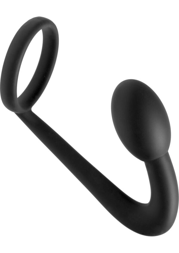 This silicone cock ring and prostate plug provides targeted P-spot stimulation and erection enhancement in one tool. The premium material is non-porous
