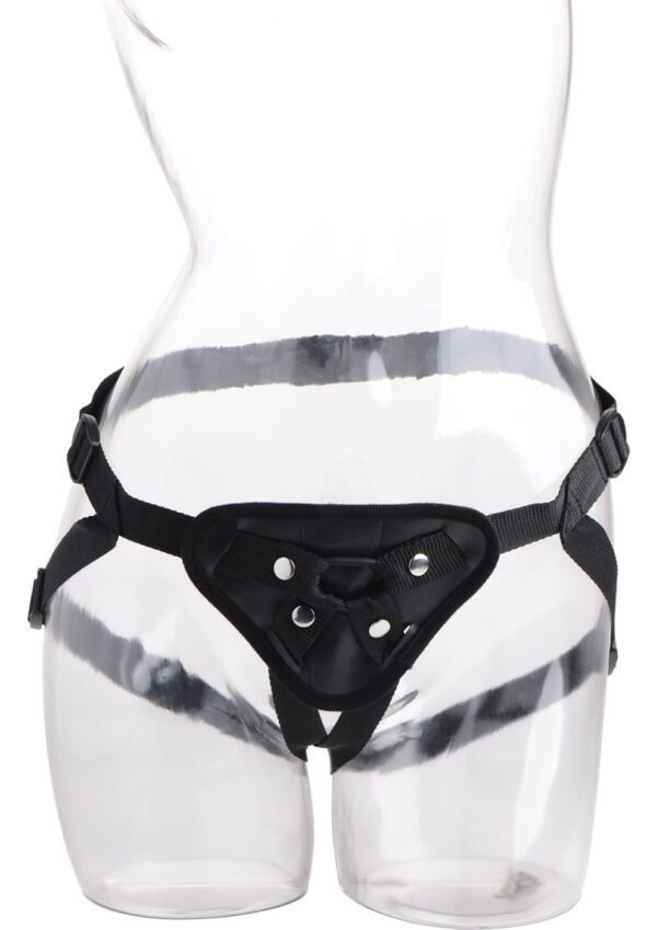 Take your strap on fantasies to a sexy new level with this fully adjustable and comfortable strap on harness from Strap U. With two straps designed to wrap around the back of the legs