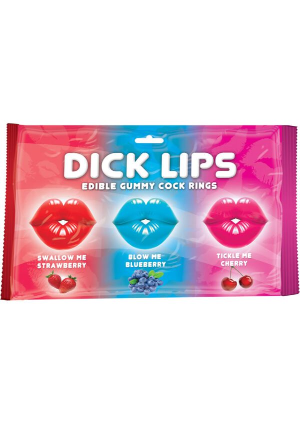 Dick Lips Edible Gummy Cock Rings Candy 3 Pack - Image 2