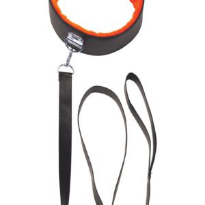 Keep `em on a short leash! Perfectly pretty neck collar is lined with soft orange fur