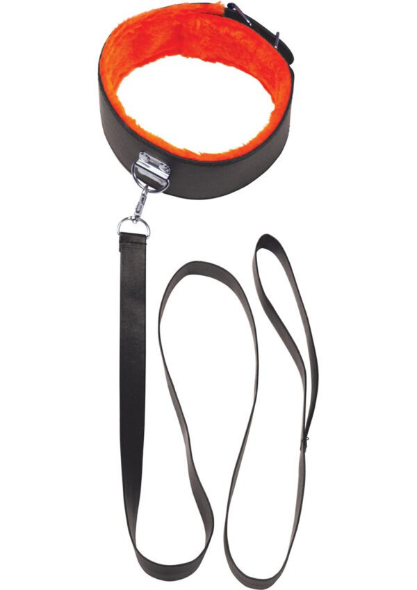Keep `em on a short leash! Perfectly pretty neck collar is lined with soft orange fur