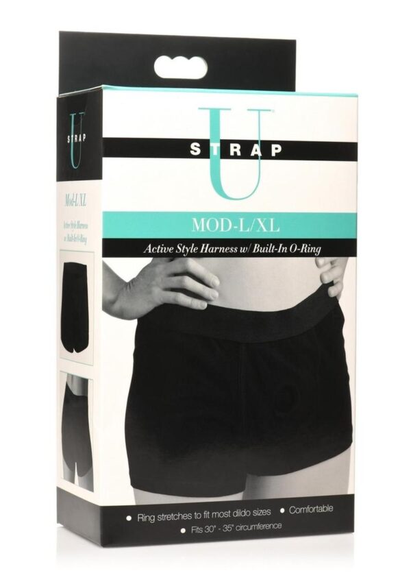 with an O-ring that stretches to accommodate most dildo sizes. You can even wear these cotton shorts out under your clothing