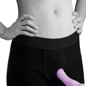 Feel more comfortable and stylish than ever before when you strap on your favorite dildo. This boxer brief style harness feels just like underwear