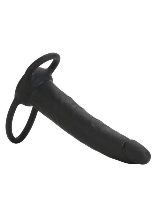 Silicone Double Rider Dildo Cock Ring - Black - Image 3