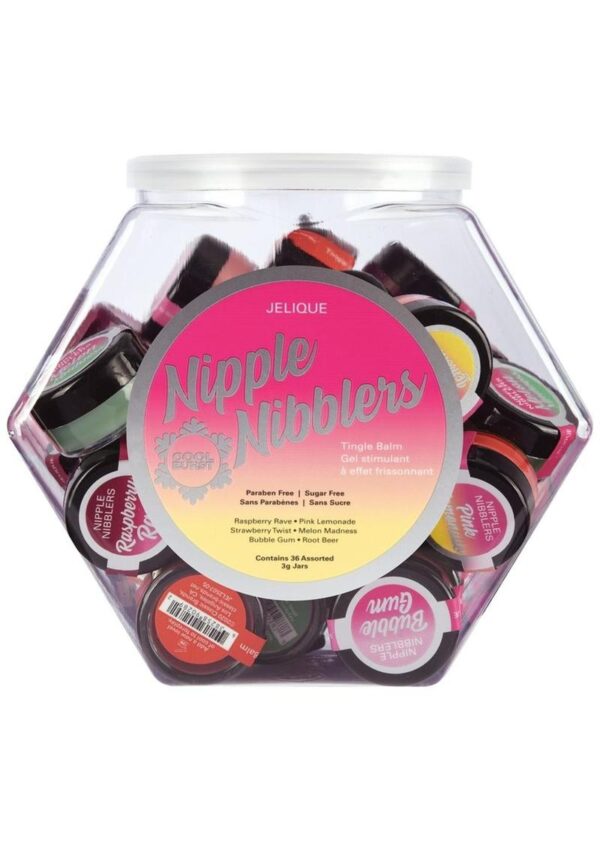 Nipple arousal cream also tingles the taste buds.  Assorted flavors. 0.25 oz. jars