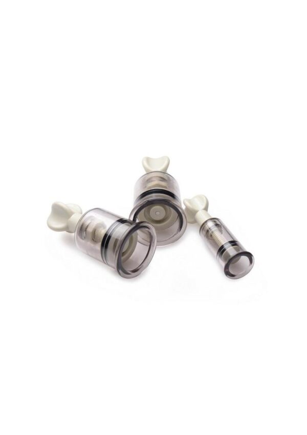 engorging and enhancing sensitivity! Place each cylinder flush against the skin and use the simple twist mechanism to increase pressure within the vacuum. Experiment while you masturbate or share the excitement with a partner! Your nipples and clit will be even more responsive while theyre temporarily enlarged!Measurements: Nipple suckers have an inner diameter of 1.5 inches