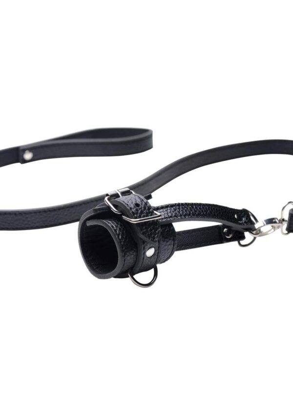 to pull your plaything around by his balls! You can also use the D-rings to connect weights so that your slave is further tormented.Measurements: Leash is 35.5 inches in length.Stretcher is 2 inches in width and adjusts up to 6 inches in circumference. Material:&amp;#xa0;PU Leather
