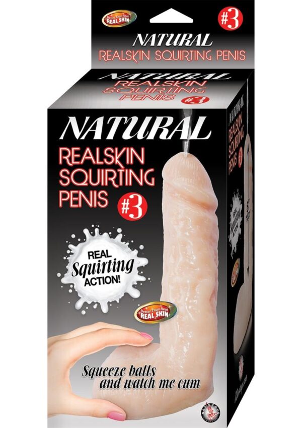 Natural Realskin Squirting Penis #3 Dildo - Vanilla - Image 2