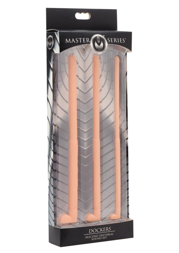 very subtly in the smallest and most prominently in the largest. Made of flexible silicone