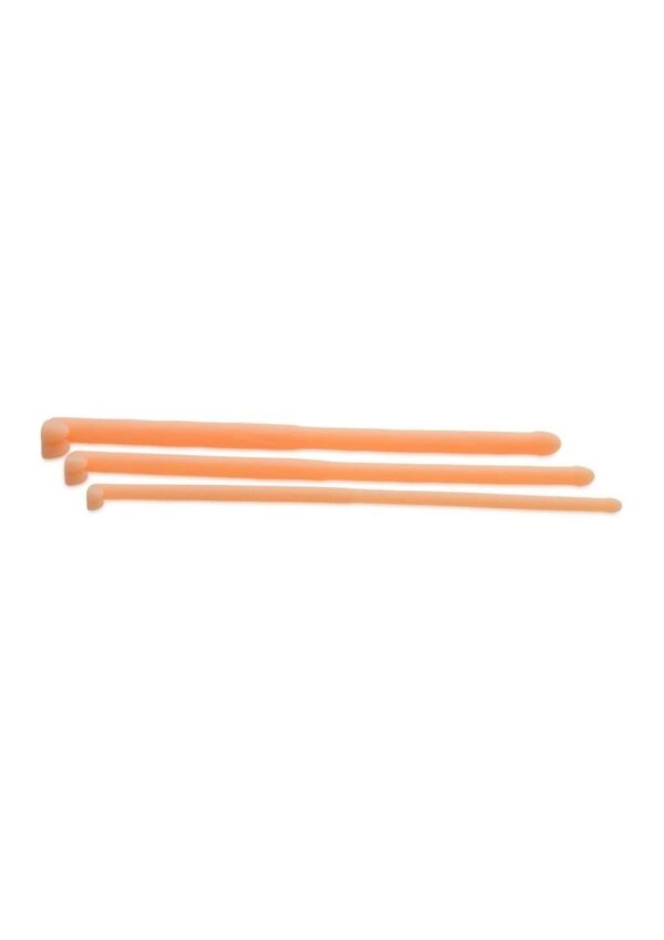 these sounds are body-friendly and comfortable to use.Measurements: All 3 sounds are 8 inches in length.Small diameter increases from .20 to .23 inches.Medium diameter increases from .28 to.30 inches.Large diameter increases from .35 to .39 inches. Material:andnbsp;SiliconeColor:andnbsp;Vanilla