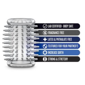 and stays in place. Measures 2 Length x 1.4 Width. Comfortably stretches up to 3 Wide. Maximum stretch to 5 Width. Lab tested body safe. Silicone