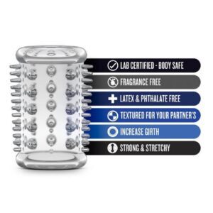 and stays in place. Measures 2 Length x 1.4 Width. Comfortably stretches up to 3 Wide. Maximum stretch to 5 Width. Lab tested body safe. Silicone