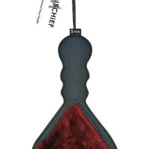 vegan burgundy fur and a flat velvety feel   Start by tickling and stroking with the sweet vegan fur then leave a sassy sting with the flat soft side