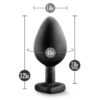 Temptasia Bling Plug Silicone Butt Plug - Medium - Black - Image 4