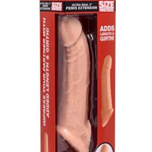 this penis extension gives you more to work with when playing with a partner! Fulfill exciting fantasies when you slip your shaft into the sheath and your scrotum into the strap. Once this extension sleeve is secured