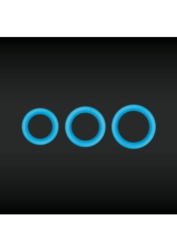 Firefly Halo Small Silicone Cock Ring Glow In The Dark - Blue - Image 4