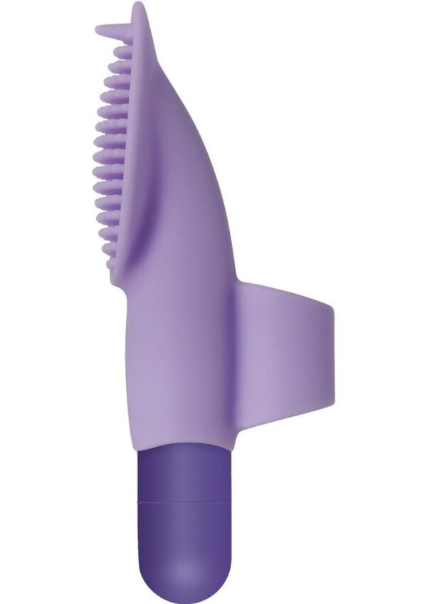 all egging you on to a satisfying climax!Clean up in a snap with Evolved Toy Cleaner and a warm water rinse.  Rechargeable clitoral stimulator Slips over your finger with ease Powered by the All Power Bullet` that slides into place One large vibrating nub surrounded by over 100 small nubs 1 powerful speed with easy 1-button control Made from luxurious silky soft silicone   Dimensions: Height:  3.5 in. Depth:  1 in. Width:  1.25 in.