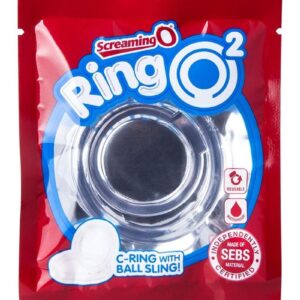 the RingO 2 is worn with one ring around the shaft and the second around the shaft and testicles