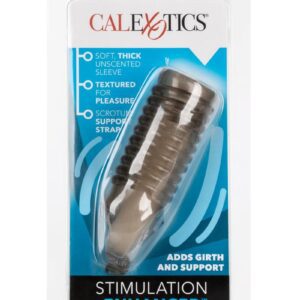 comfortable enhancer adds girth and support   Textured ridges for added pleasure   Built-in scrotum support strap for secure placement    Dimensions:  Enhancer:  4.25 x 1.5 in.  Package:  1.75 x 4.25 x 8.25 in.