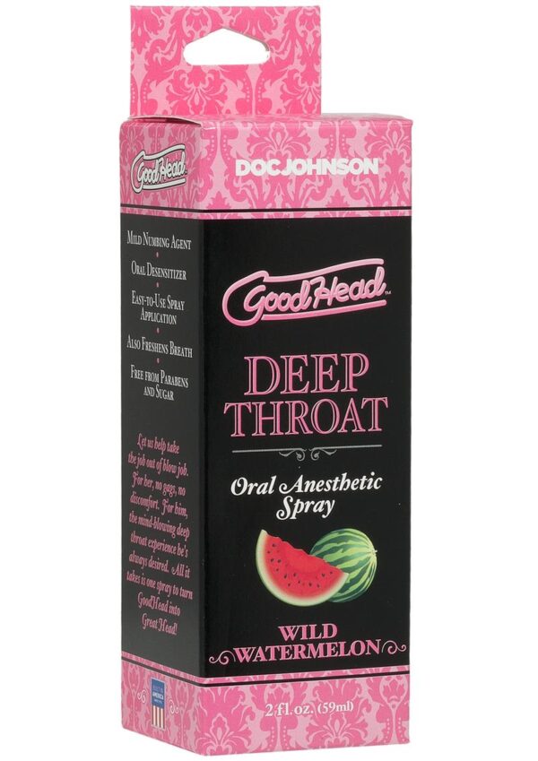 flavorful spray is formulated for minimal medicinal taste and maximum effect in a variety of mouthwatering flavors.      Delicious Throat Desensitizer   Helps Minimize Gag Reflex   Mild Numbing Agent   Freshens Breath   Easy-to-Use Spray Nozzle   Proudly Made in America