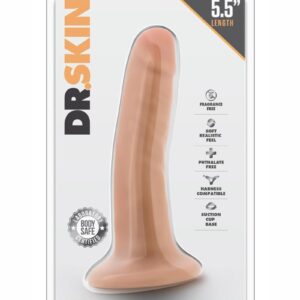flat surface and is harness compatible. The Dr. Skin Mini Cock is designed for solo play