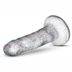The Naturally Yours 6 Inch Glitter Dong is NOT another boring dildo. It`s crystal-like shimmering shaft looks adorable and pretty. The Glitter Dong `s 5 inches of soft able shaft fills you up comfortably. It`s the perfect body safe sex toy for foreplay