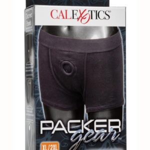dongs or probes   Stretchy and comfortable with soft lining   Internal strap to secure your packer in place (packer not included)   Internal pockets to add a favorite stimulator (not included)   Washable